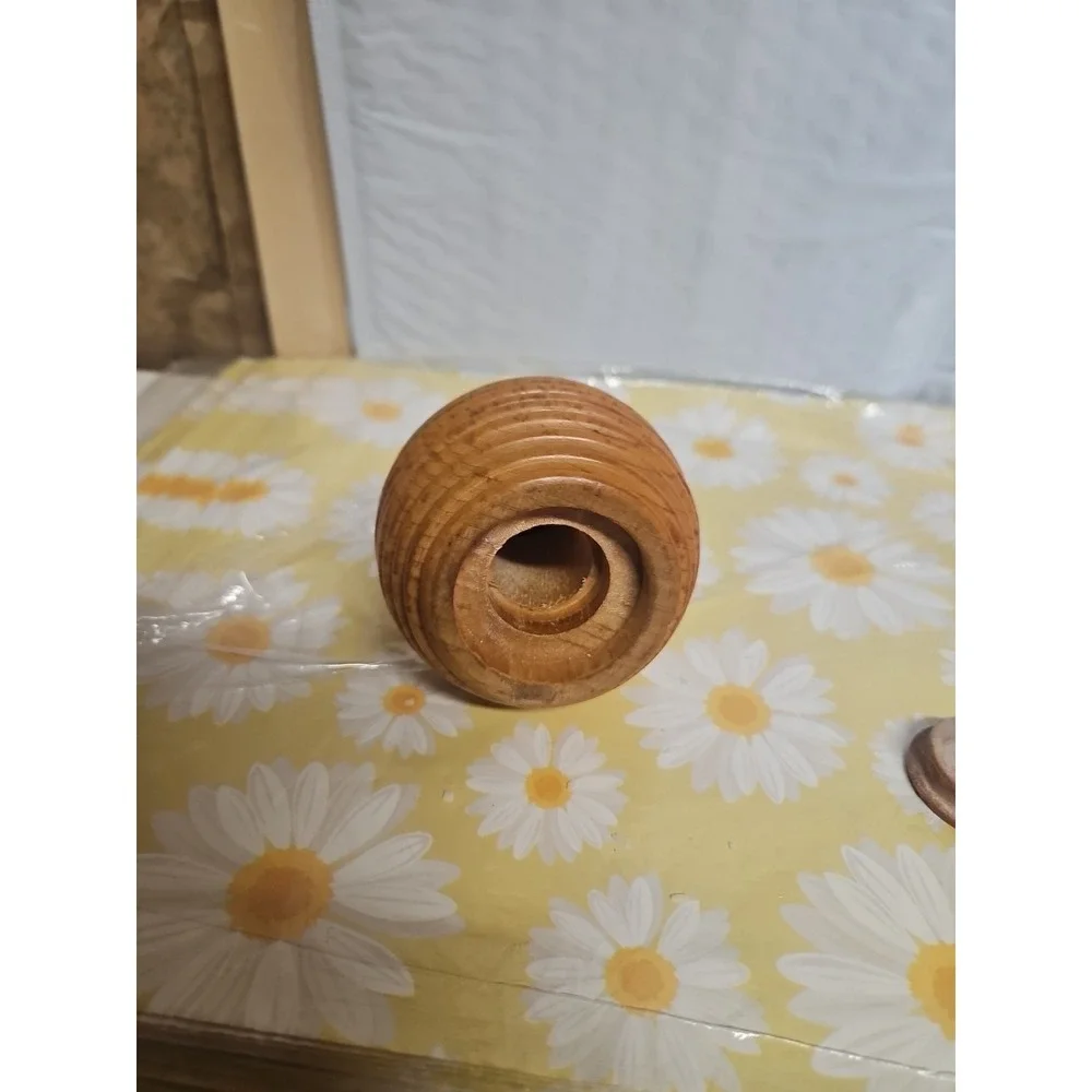 Blonde Wood Beehive‎ Vintage Salt Shaker From The 70s